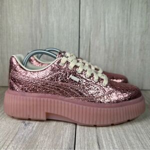 NEW Puma Dinara Shine Pink Metallic Platform Shoe Chunky Sneaker Womens Size 9